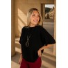 Pull long en laine épaisse noir AUDREY