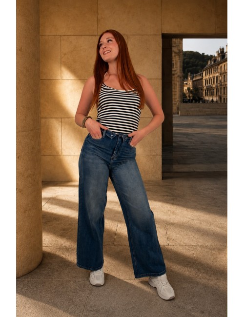 Jeans ample effet décoloré GEMMA