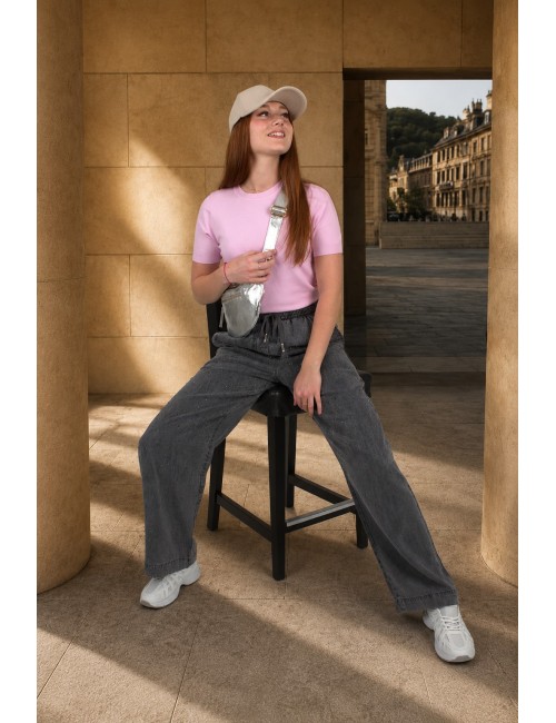 Pantalon ample à strass gris SALOME
