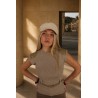 Pull long en maille fine beige GALIA