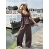 Top léger décolleté à étoile choco Brooke