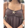 Top léger décolleté à étoile choco Brooke