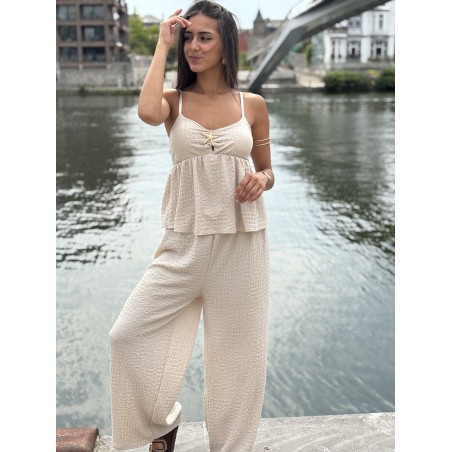 Top léger décolleté à étoile beige Brooke