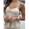 Top léger décolleté à étoile beige Brooke