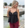 Top léger décolleté à étoile noir Brooke