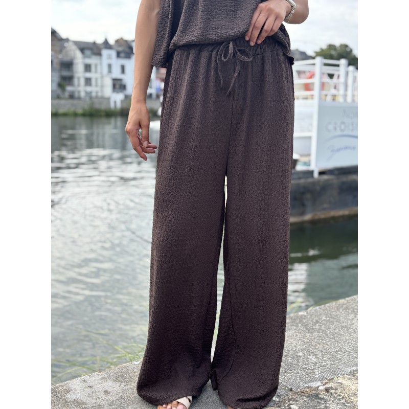 Pantalon fluide & ample choco Yanina