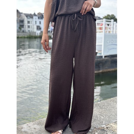 Pantalon fluide & ample choco Yanina