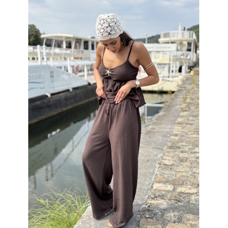 Pantalon fluide & ample choco Yanina