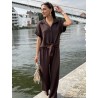 Pantalon fluide & ample choco Yanina