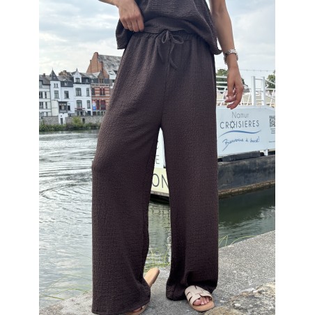 Pantalon fluide & ample choco Yanina