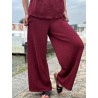 Pantalon fluide & ample bordeaux Yanina