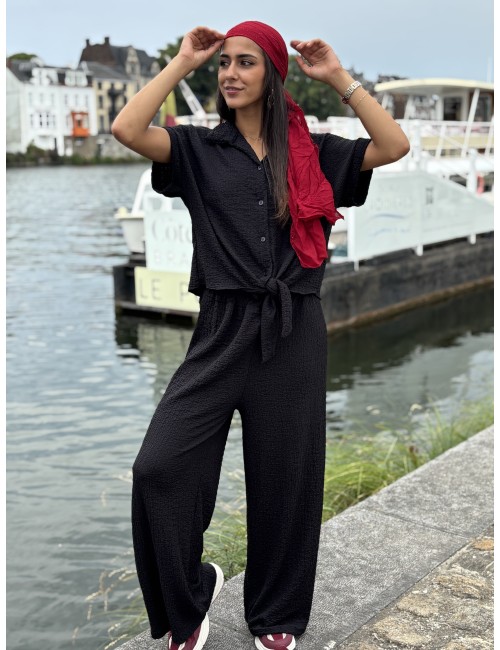 Pantalon fluide & ample noir Yanina