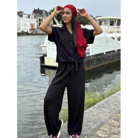 Pantalon fluide & ample noir Yanina