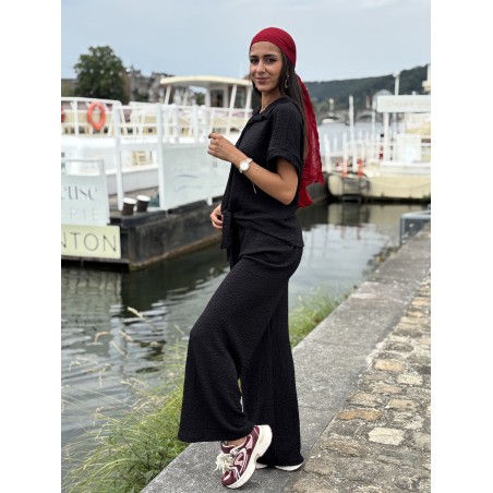 Pantalon fluide & ample noir Yanina