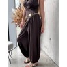 Pantalon fluide élastique choco Camille