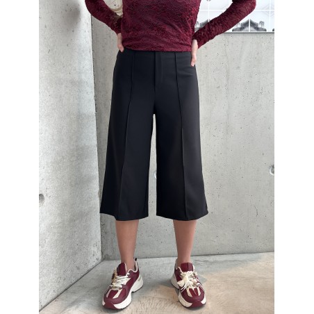 Pantacourt fluide wide leg noir Maude