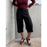 Pantacourt fluide wide leg noir Maude