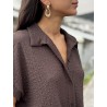 Chemise légère texturée à noeud choco Elsa