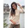 Blouse en dentelles transparente beige Malika