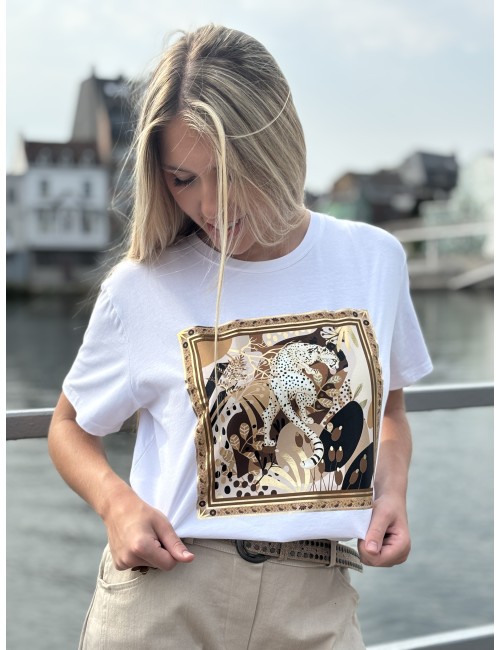 T-shirt oversize à motif blanc Fauve