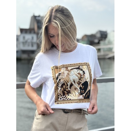 T-shirt oversize à motif blanc Fauve