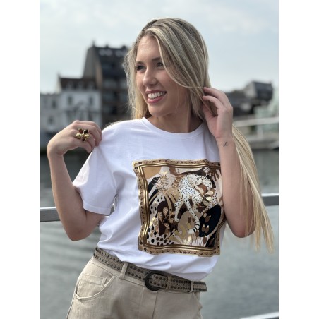 T-shirt oversize à motif blanc Fauve