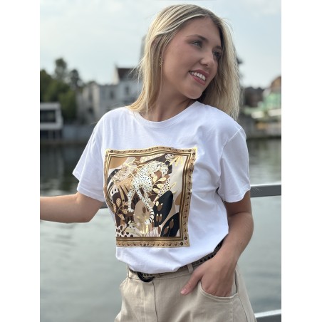 T-shirt oversize à motif blanc Fauve