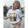 T-shirt oversize à motif blanc Fauve