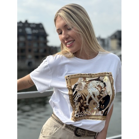 T-shirt oversize à motif blanc Fauve