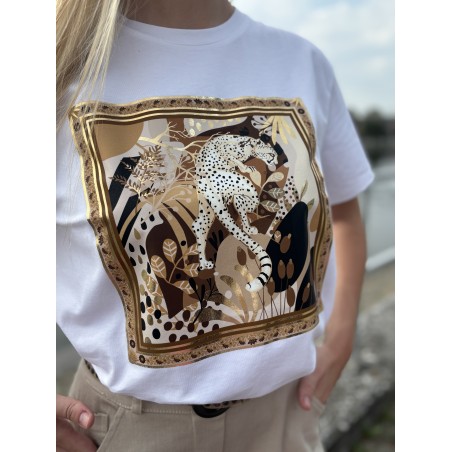 T-shirt oversize à motif blanc Fauve