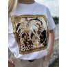 T-shirt oversize à motif blanc Fauve