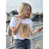 T-shirt oversize à motif blanc Pamela