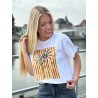 T-shirt oversize à motif blanc Pamela