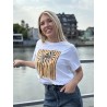T-shirt oversize à motif blanc Pamela