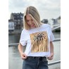 T-shirt oversize à motif blanc Pamela