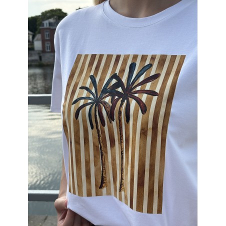 T-shirt oversize à motif blanc Pamela