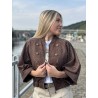 Veste bomber à broderie anglaise choco Emma