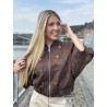 Veste bomber à broderie anglaise choco Emma
