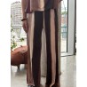 Pantalon fluide large à rayures bordeaux Naomie