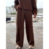 Pantalon doux style jogging rayé choco Gaelle