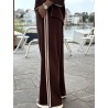 Pantalon doux style jogging rayé choco Gaelle