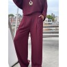Pantalon fluide palazzo bordeaux Mandy
