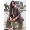 Veste blazer en similicuir choco Mirza