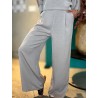 Pantalon fluide palazzo taupe Mandy
