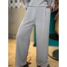 Pantalon fluide palazzo taupe Mandy