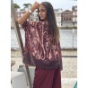 Blouse fluide légère asymétrique bordeaux Ines
