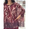 Blouse fluide légère asymétrique bordeaux Ines