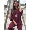 Blouse ample effet bohème bordeaux Paula