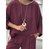 Blouse ample effet bohème bordeaux Paula