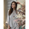Blouse ample effet bohème taupe Paula